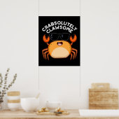 Poster Crabe Clawsome Funky Crab Pun Dark BG (Cuisine)