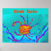 Poster Crabe Cool d'art marin Turquoise (Devant)
