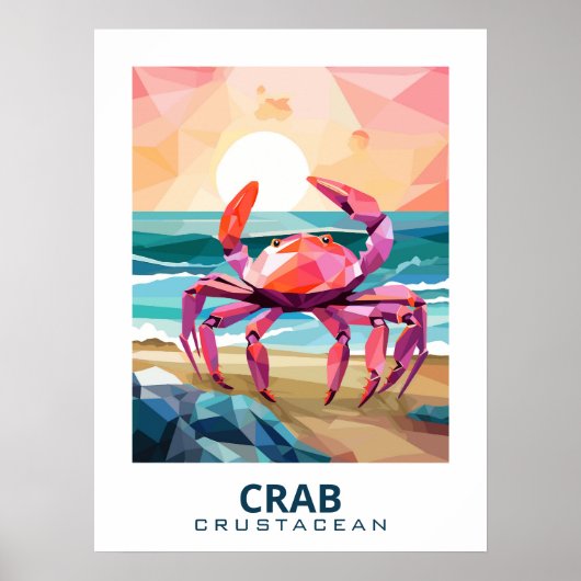 Poster Crabe, crustacé Oeuvre pour les amateurs de nature (Devant)