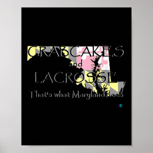 Poster Crabe Et Lacrosse CEst Ce Que Le Maryland Fait 