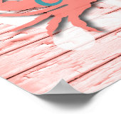 Poster Crabe Nautique Rustique Sur Le Bois Peeling | Impr (Coin)