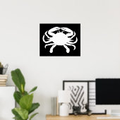Poster Crabe noir et blanc (Bureau à domicile)