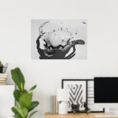 Poster Crabe océanique Monochrome Noir Et Blanc (Bureau à domicile)