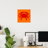 Poster Crabe Orange Rouge (Bureau à domicile)