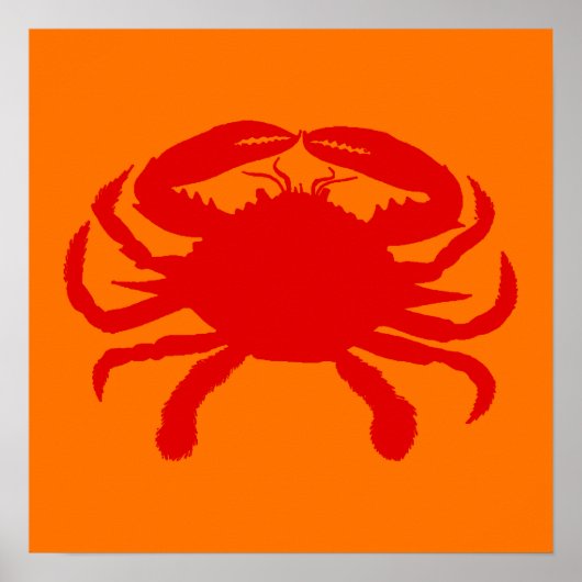 Poster Crabe Orange Rouge (Devant)