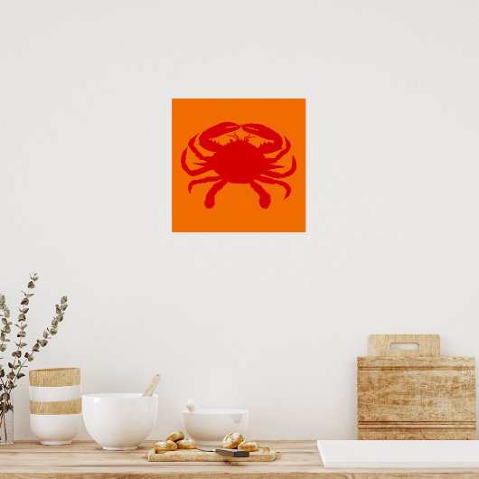 Poster Crabe rouge orange (Cuisine)