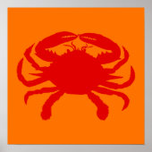 Poster Crabe rouge orange (Devant)