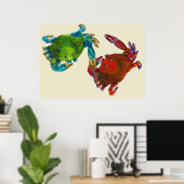 Poster Crabes du Maryland avant et après (Bureau à domicile)