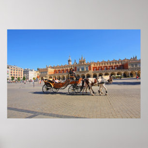 Poster Cracovie, Marché Principal, Pologne