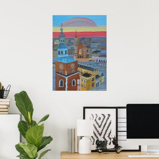 Poster Cracovie Pologne (Bureau à domicile)