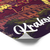 Poster Cracovie Pologne Illustration de voyage artistique (Coin)