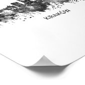 Poster Cracovie Pologne Skyline BW (Coin)