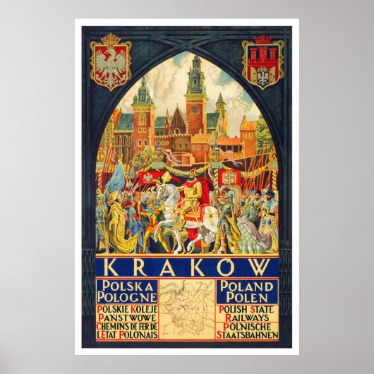 Poster Cracovie Polska Pologne (Devant)
