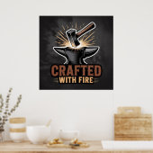 Poster Crafted With Fire – Rustic Artisan  (Cuisine)