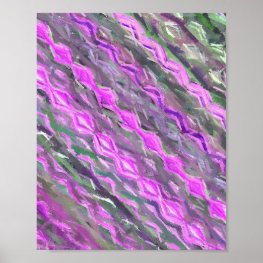 Poster Craie pastel rose et vert Art abstrait (Devant)