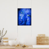 POSTER CRAINTE FILLE BLEUE AVEC HABIL (Cuisine)