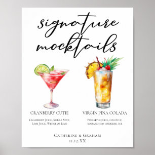Poster Cranberry Cutie Piña Colada Mocktails Menu
