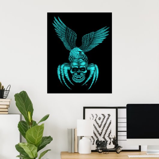 Poster Crâne à aigle (Bureau à domicile)