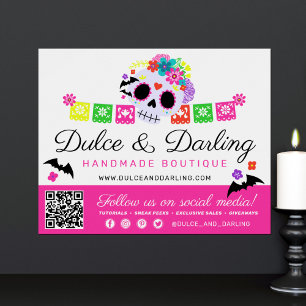 Poster Crâne à sucre Calavera Papel Picado Promo de comme