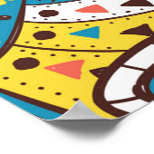 Poster Crâne à sucre coloré : motif complexe. (Coin)