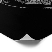 Poster Crâne à sucre DJ gris et noir (Coin)