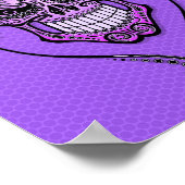 Poster Crâne à sucre DJ pourpre (Coin)