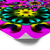 Poster Crâne à sucre en rose néon (Coin)