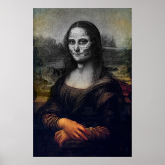 Poster crâne à sucre mona lisa (Devant)