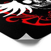 Poster Crâne ailé et conception bouclés 1 (Coin)