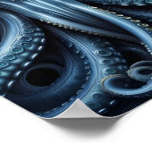 Poster Crâne Alien Octopus - 001 - Nuit V - Art Imaginair (Coin)