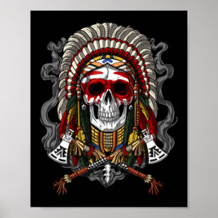 Poster Crâne amérindien en chef