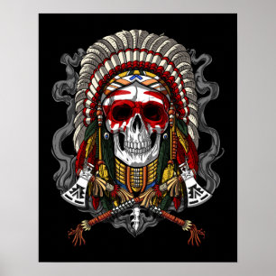 Poster Crâne amérindien en chef