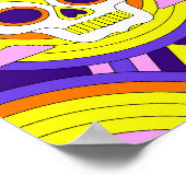 Poster Crâne arc-en-ciel psychédélique (Coin)