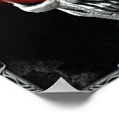 Poster Crâne aux yeux rouges brillants (Coin)