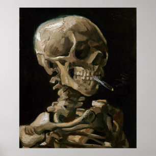 Poster Crâne avec brûler la cigarette Vincent van Gogh Ar
