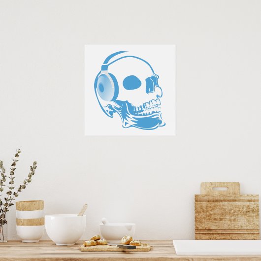 Poster Crâne avec casque (Cuisine)