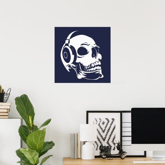 Poster Crâne avec casque (Bureau à domicile)