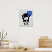 Poster Crâne avec Casquette bleu (Cuisine)
