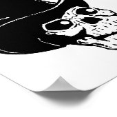Poster Crâne avec chapeau supérieur (Coin)