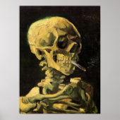 Poster Crâne avec cigarette allumée par Vincent van Gogh (Devant)