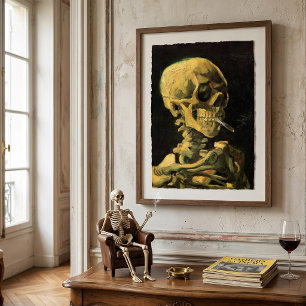 Poster Crâne avec cigarette allumée par Vincent van Gogh