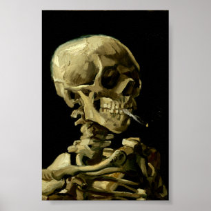 Poster Crâne avec cigarette brûlante par Van Gogh