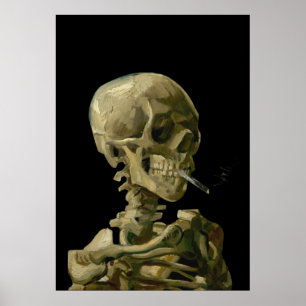 Poster Crâne avec cigarette brûlante par Vincent van Gogh
