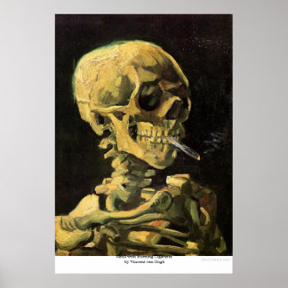 Poster Crâne avec cigarette brûlante par Vincent van Gogh