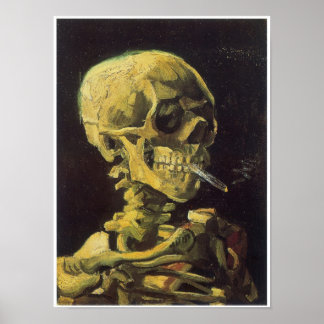Poster Crâne avec Cigarette brûlante, Van Gogh