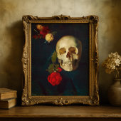Poster Crâne avec Roses | Carl Schuch