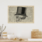 Poster Crâne avec steampunk casquette (Cuisine)