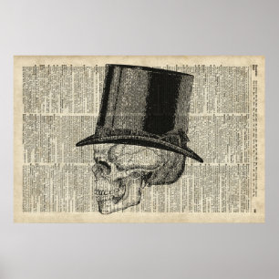 Poster Crâne avec steampunk casquette