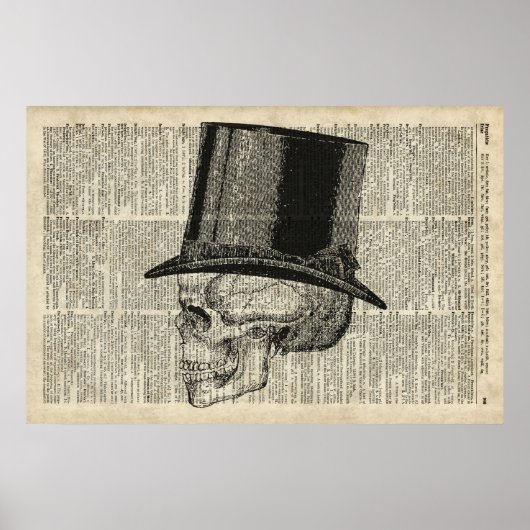 Poster Crâne avec steampunk casquette (Devant)