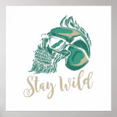 Poster Crâne barbu Stay Wild moderne (Devant)